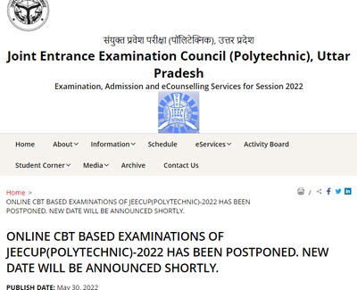 JEECUP 2022 exams date postponed, revised schedule available soon @jeecup.admissions.nic.in