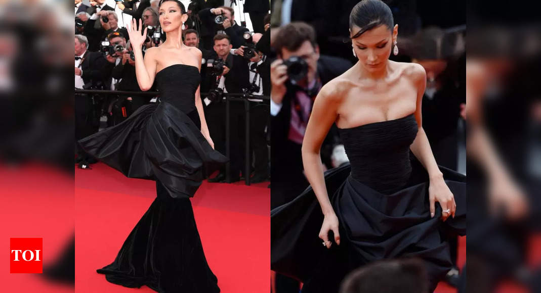 Bella Hadid wears vintage Versace on Cannes red carpet