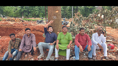 Protest against felling of trees for ‘MLA houses’