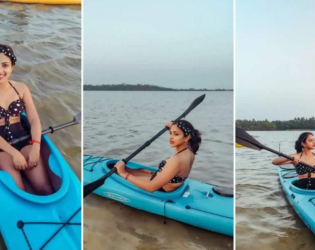 
Amala Paul enjoys kayaking on her vacation
