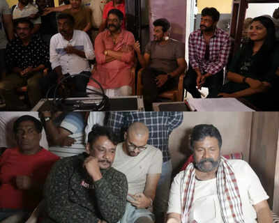 Exclusive: Shivarajkumar, Darshan surprise Garadi team with a visit to the sets