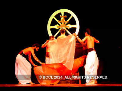 Audience enjoy the play urubhangam based on Mahabharta