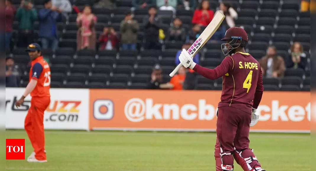 1st ODI: Teja Nidamanuru shines for Netherlands but Shai Hope’s century wins it for West Indies | Cricket News – Times of India