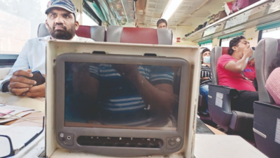 Broken trays, faulty LCDs make travel irksome on Chennai Egmore - Madurai Tejas Express