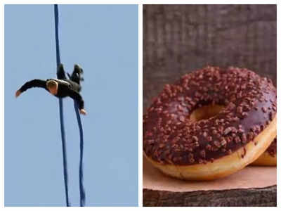 Watch: A US man bungee jumps from 198 feet for a Doughnut, makes world record