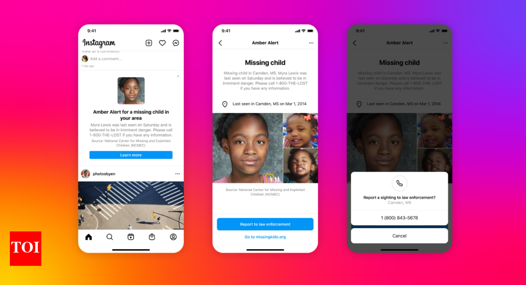 instagram:  Instagram’s new feature will help locate missing children – Times of India