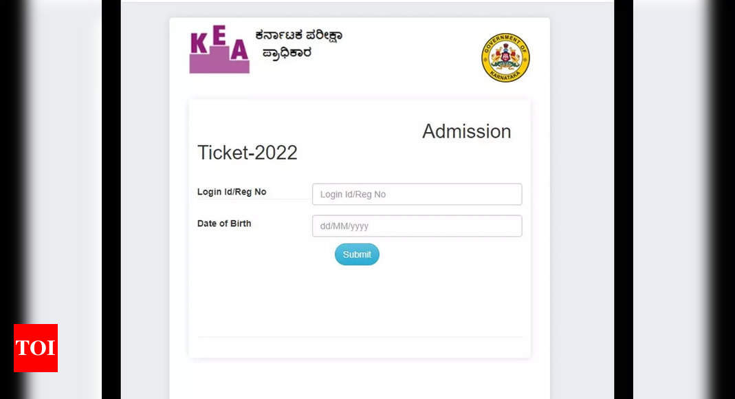 KCET Hall Ticket 2022 released on kea.kar.nic.in, here’s direct link to download – Times of India