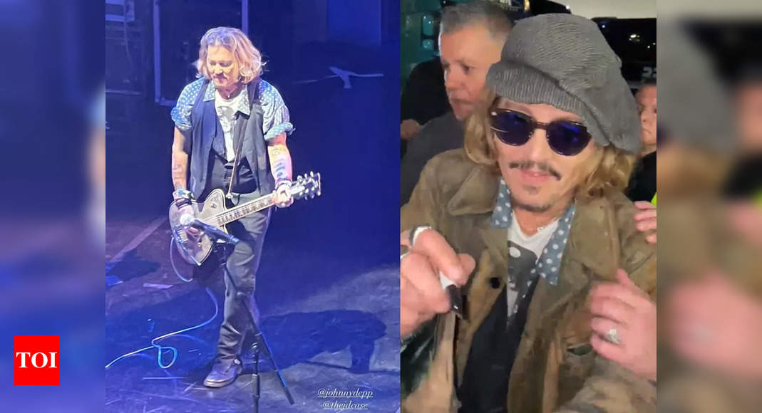 Johnny Depp rocks the stage at Newcastle gig; actor wins hearts as he signs autographs, chats with fans – Times of India