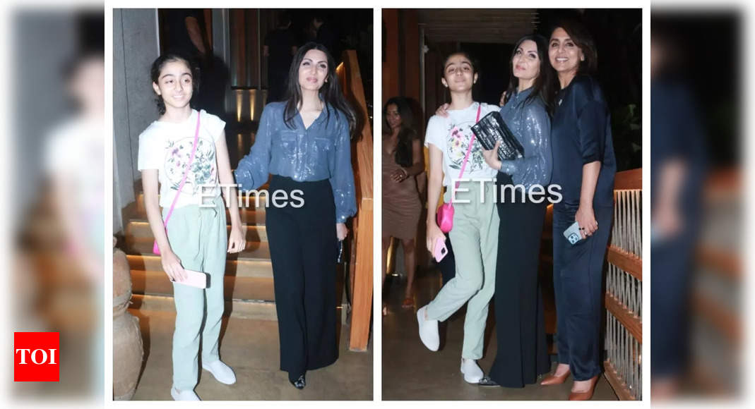 Neetu Kapoor poses for the paparazzi as she steps out for a dinner date with daughter Riddhima and granddaughter Samara Sahni – See pictures | Hindi Film Information