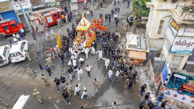 Jagannath Rath Yatra: Police conduct foot patrolling in Ahmedabad as part of security preparations