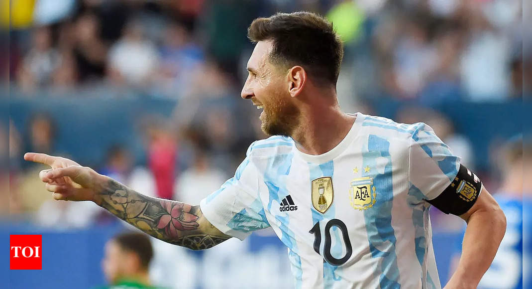 ‘Five-star’ Lionel Messi nets five in friendly against Estonia | Football News – Times of India