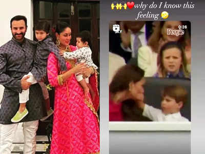 Kareena Kapoor Khan is reminded of Tamiur and Jeh as she watches a video of Britain's Prince Louis' antics with mom Kate Middleton