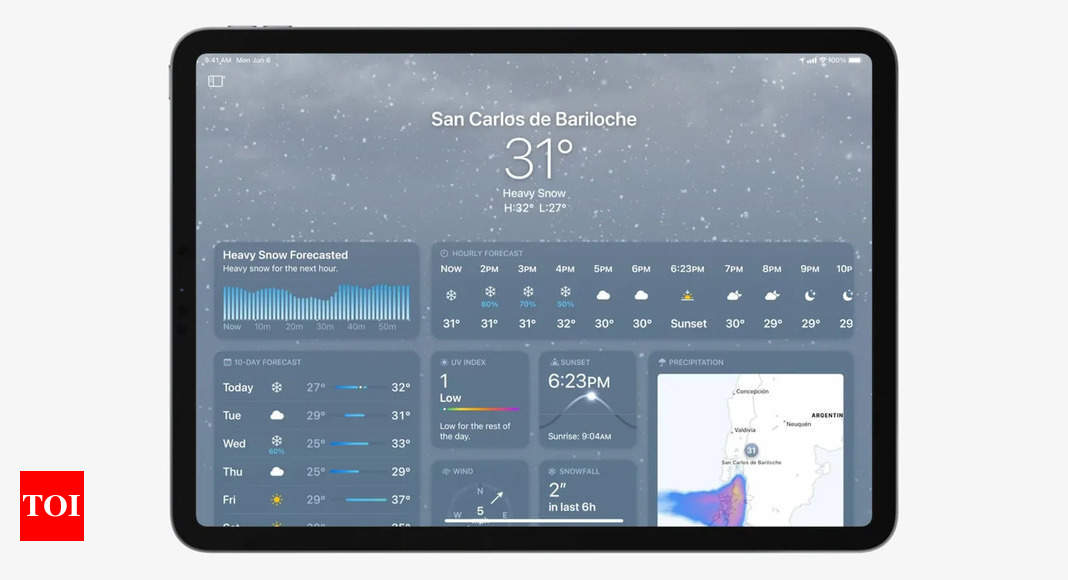 Apple finally brings its Weather app to iPad – Times of India