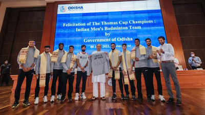 Odisha CM Naveen Patnaik felicitates Thomas Cup champions