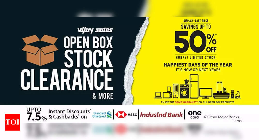 Vijay Sales Open Box Sale: Get up to 50% discount on washing machines, ACs; TVs starting at Rs 9999 and more – Times of India