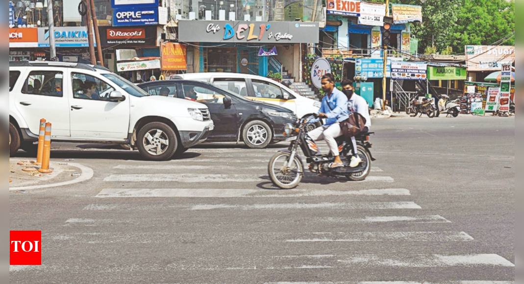 Spot The Zebra Crossing It’s A Risky Walk On Roads Noida News