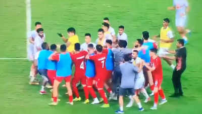 WATCH: Ugly fight breaks out between India, Afghanistan players after the Asian Cup qualifier game
