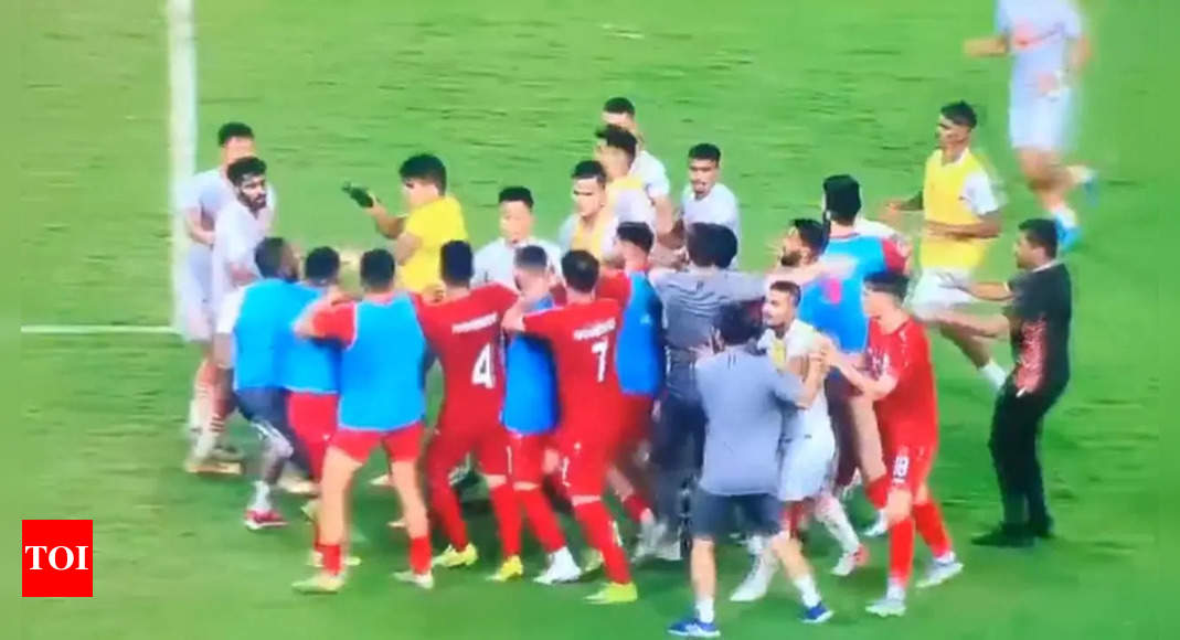 WATCH: Ugly fight breaks out between India, Afghanistan players after the Asian Cup qualifier game | Football News – Times of India