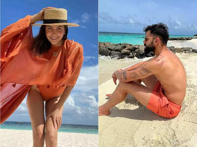 Virat and Anushka colour-coordinate on the beach