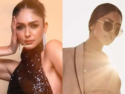 Best shimmery outfits of Mrunal Thakur