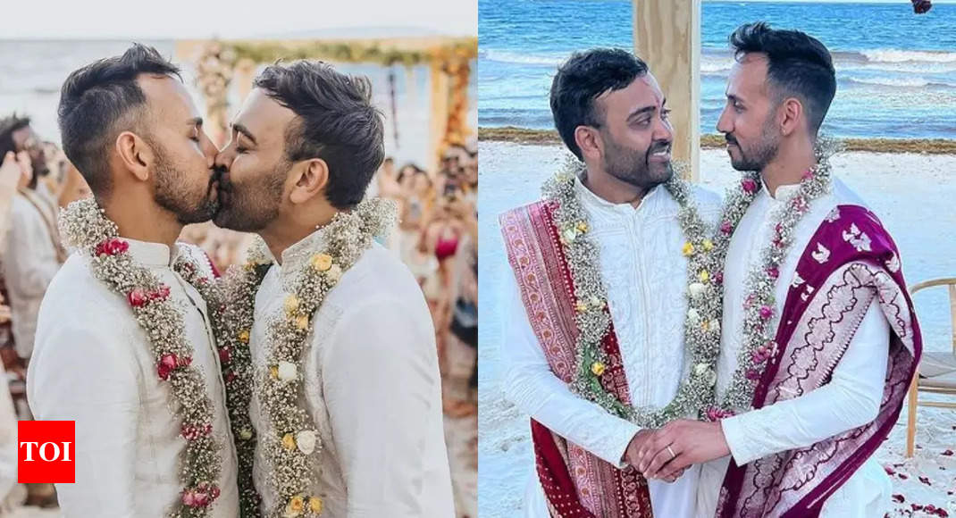 Indian gay couples dreamy beachside wedding in Mexico pic