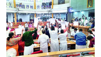 BJP raises protest in council meet over arrest of councillor