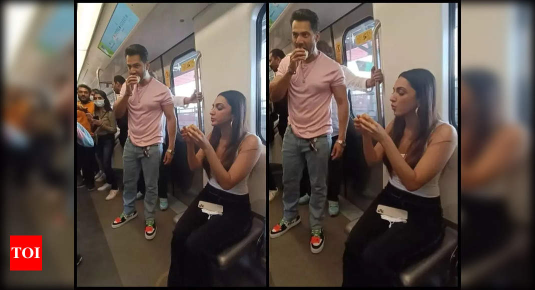 ‘Jug Jugg Jeeyo’ stars Varun Dhawan and Kiara Advani eat vada pav in Mumbai Metro; Netizens say, ‘Eating is not allowed’ | Hindi Movie News