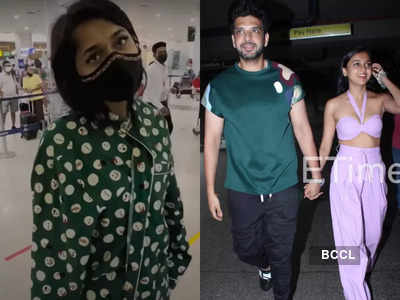 Karan Kundrra shows how Tejasswi Prakash changes from PJs to stylish outfit for her airport look; says ‘Cutie lag rahi hai’