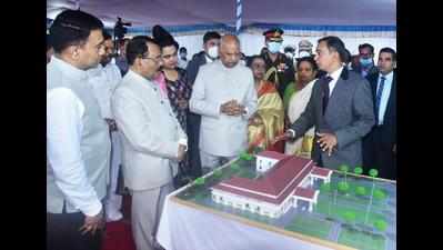 President lays foundation for new Raj Bhavan, guv says present one declared nat’l monument