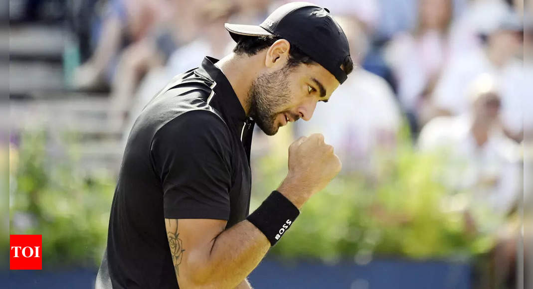 Reigning champion Matteo Berrettini into Queen’s last eight | Tennis News – Times of India