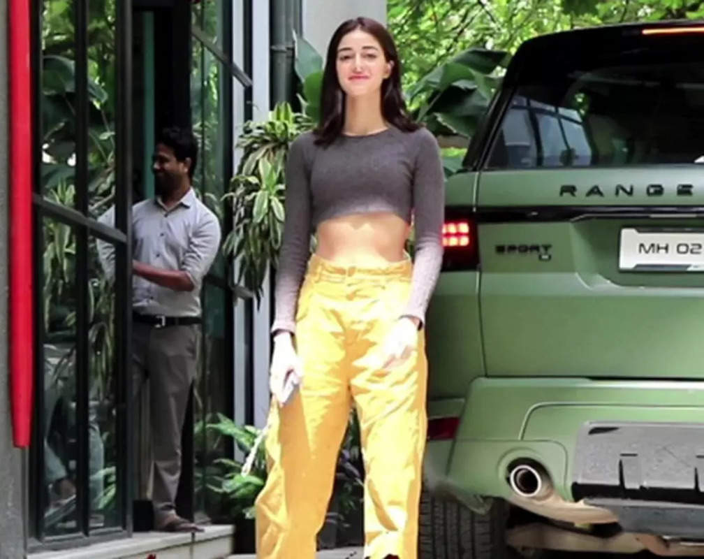 
Ananya Panday stuns fans in black crop top and yellow pants
