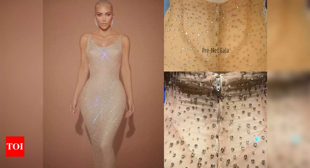 Did Kim damage Marilyn Monroe's dress?