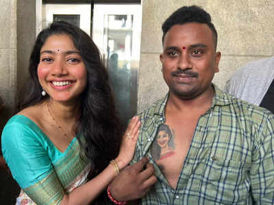 Sai Pallavi poses for pic with fan who tattooed actor's face on his body; see pics