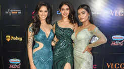 Manika Sheokand (Femina Miss Grand India 2020), Manasa Varanasi (Femina Miss India 2020) & Manya Singh (Femina Miss India 2020 runner-up) strike a pose on the red carpet