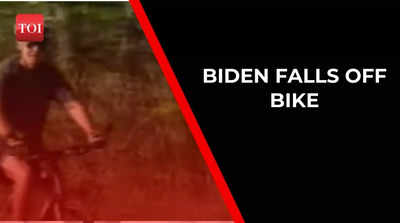 US Prez Joe Biden falls off bike, says 'I'm good'