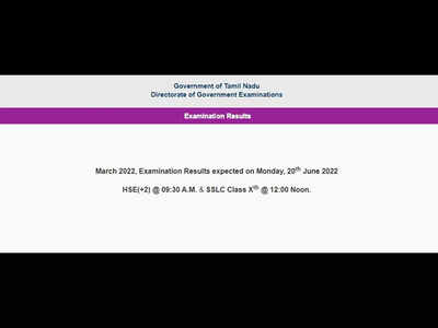 TN SSLC, Plus 2 Results 2022 date & time: TN 10th 12th result today at tnresults.nic.in