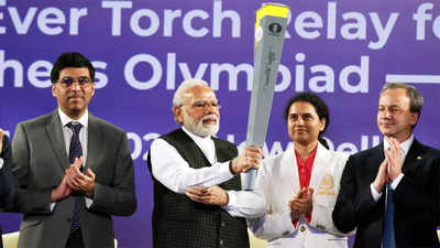 PM Narendra Modi flags off first-ever torch relay for Chess Olympiad