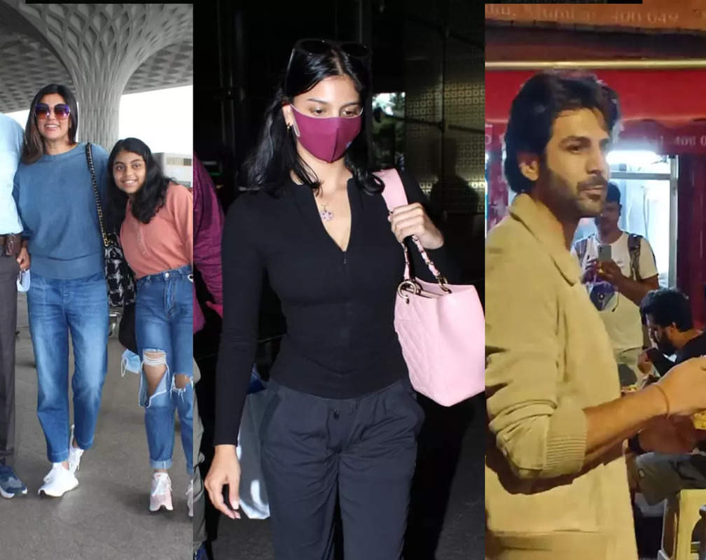 
#CelebrityEvenings: From Suhana Khan to Kartik Aryan to Sushmita Sen, Bollywood celebs spotted in Mumbai
