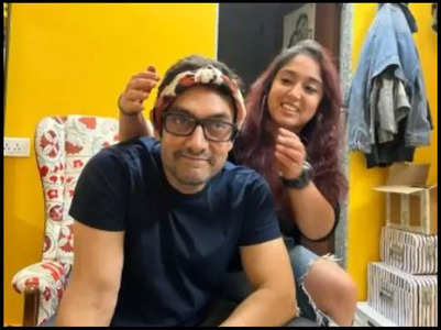 Aamir dons a hairband in a pic shared by Ira