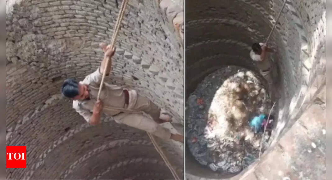‘A job well done’: UP cop rescues woman who jumped into a well, video ...
