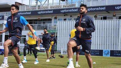 Indian cricketers have nets at Leicestershire County Ground