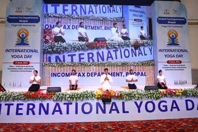MP's Income Tax and CBI officers celebrated International Yoga Day