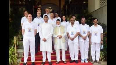 Maharashtra governor joins diplomats, international students in celebrating Yoga Day at Raj Bhavan
