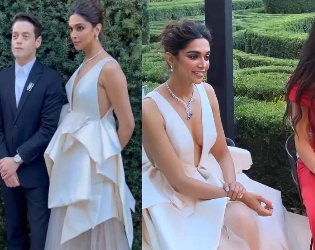 
Deepika Padukone stuns in an elegant gown as she poses with Rami Malek
