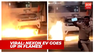 Viral video: Tata Nexon EV catches fire in Mumbai