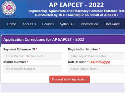 AP EAMCET 2022: AP EAPCET Application Correction window opened till June 26, Hall Ticket on June 27