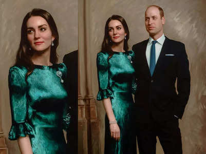 Kate stuns in first official portrait with William