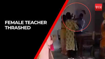 UP: Principal thrashes female teacher in govt school; video goes ...
