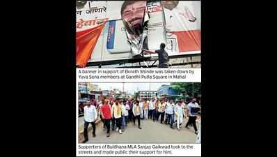 Sena rebel MLAs: Support in Buldhana, anger in Nagpur