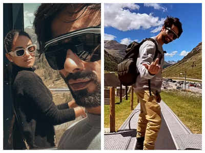 Shahid Kapoor and Mira Rajput share a glimpse from their visit a historical rail track in Switzerland; See pics
